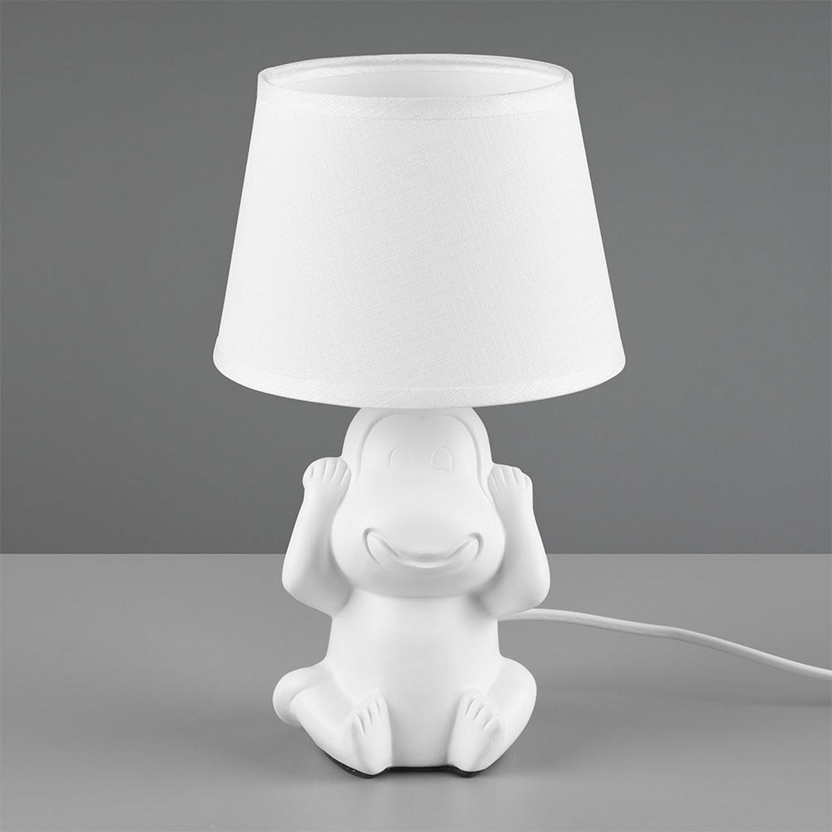 TISCHLEUCHTE Keramik Weiß - Weiß, Textil (17/17/27cm)