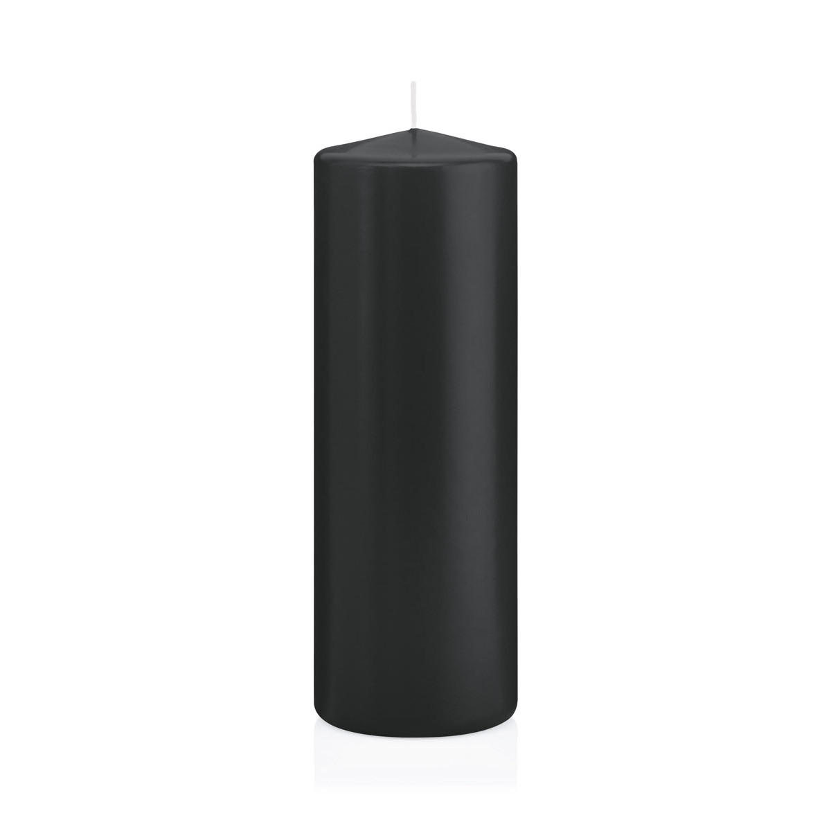 STUMPENKERZEN Schwarz Ø 68 x 200 mm, 12 Stück - Schwarz, Paraffin (7/20cm) - Wiedemann Kerzen
