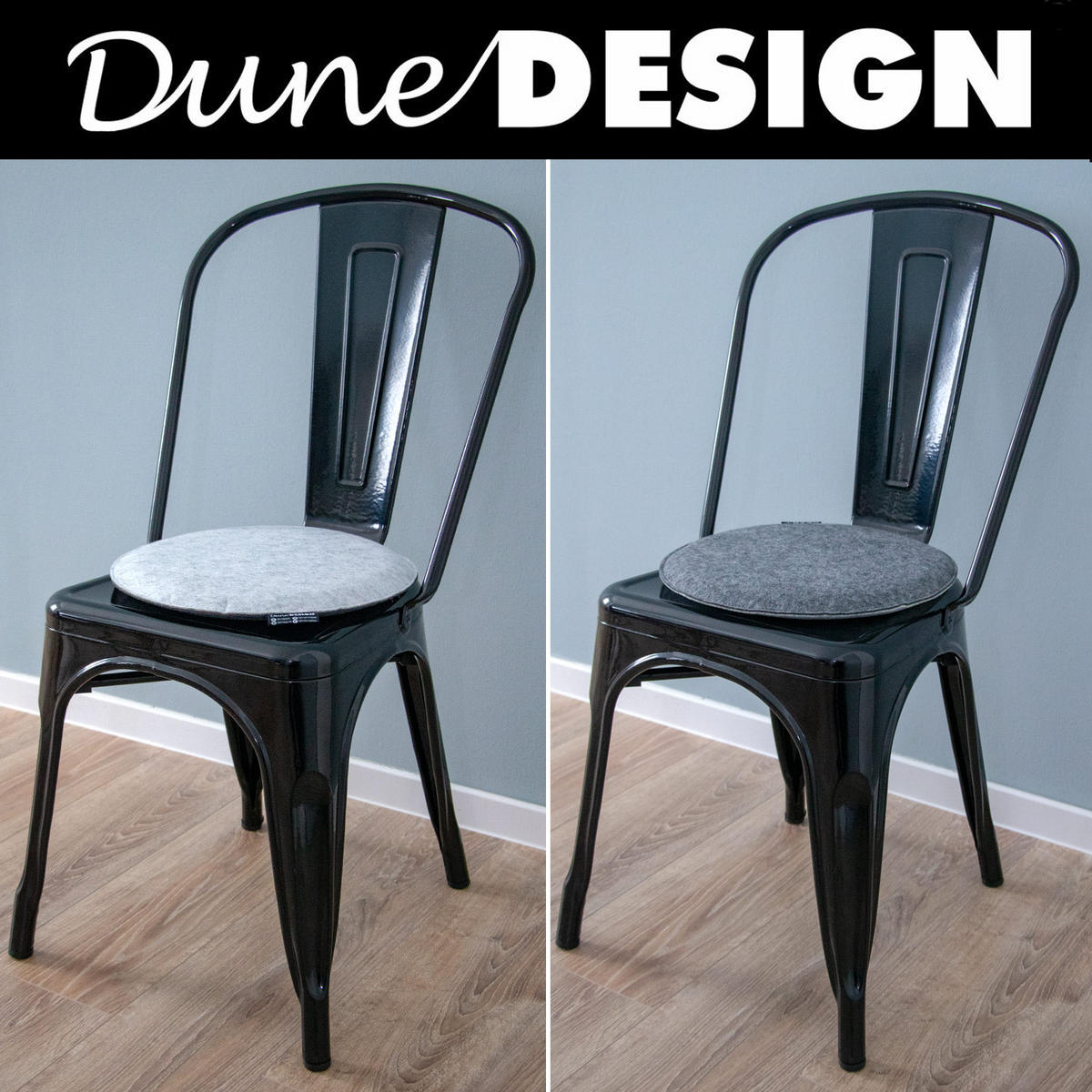 FILZ-SITZKISSEN zum Wenden, Ø 35/3 cm, Grau - Grau, Kunststoff (35cm) - Dunedesign