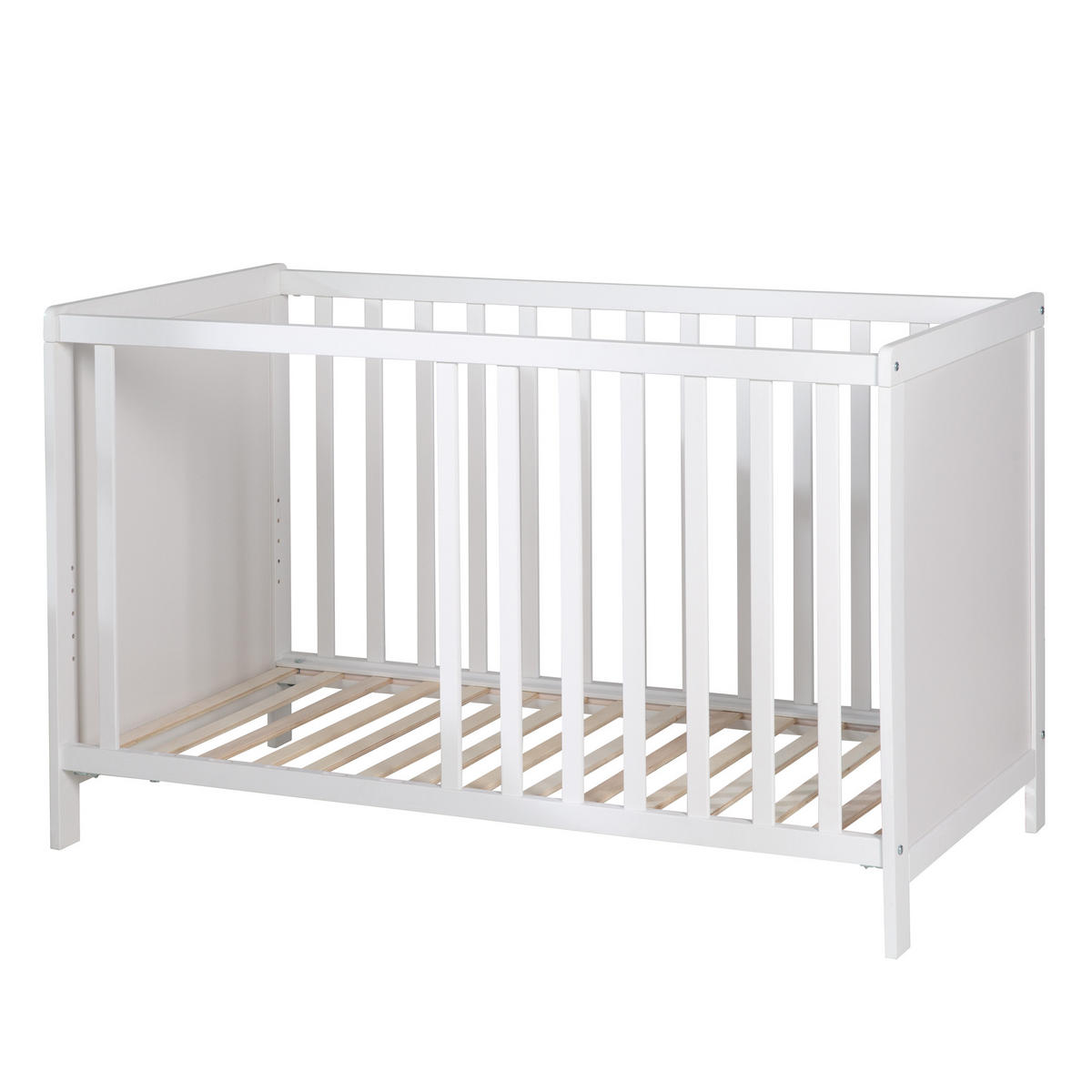 BABYBETT mit Matratze 60 x 120 cm - Weiß, Holzwerkstoff (60/120cm) - Roba