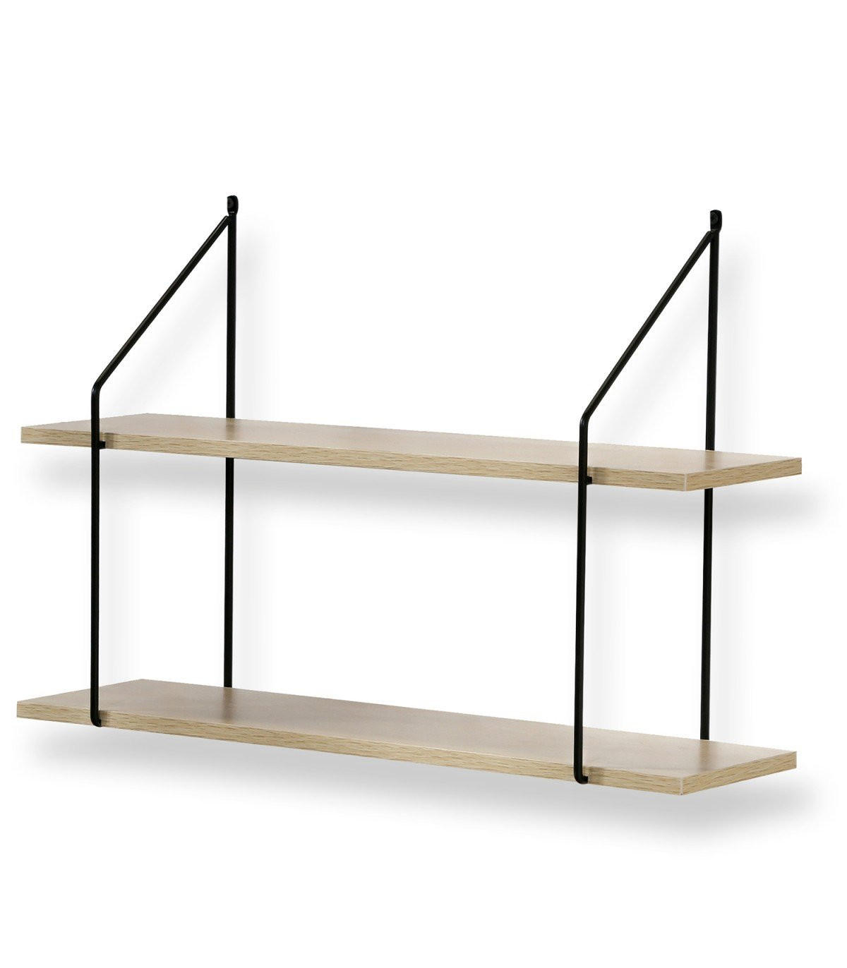 ZWEISTÖCKIGES Wandregal im Holzdekor L60 cm - Eichefarben, Holzwerkstoff (15/40/60cm) - Calicosy