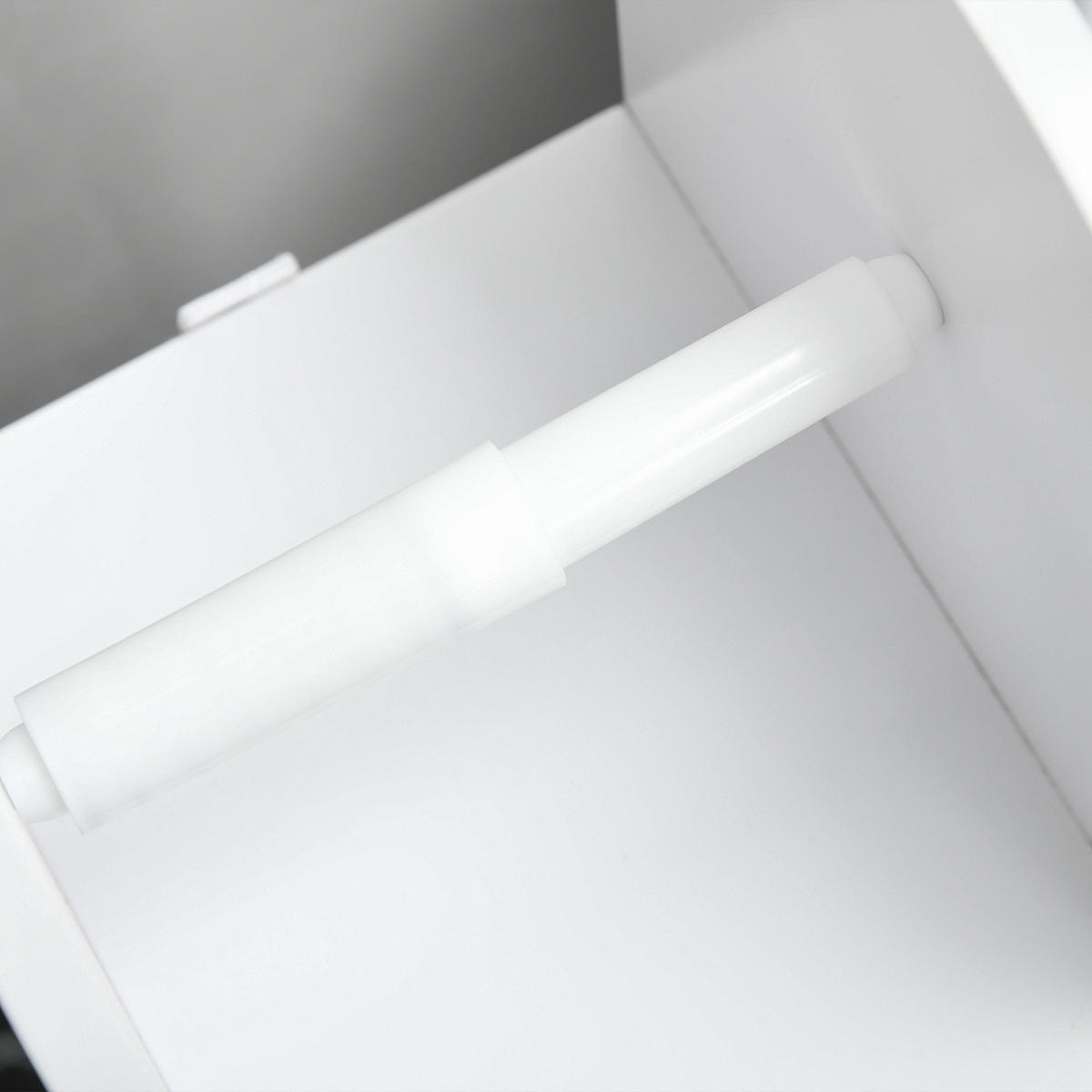 TOILETTENPAPIERHALTER DE-12377 mit schrank 20/20/80 cm Weiß - Weiß, Holzwerkstoff (20/80/20cm) - ComfortXL