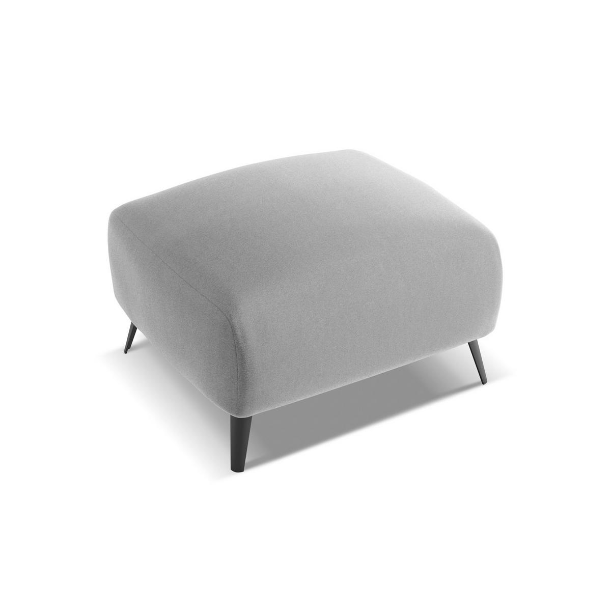 POUF Samt Stoff Grau - Schwarz/Grau, Textil/Metall (65/44/65cm) - LaMiaSofa