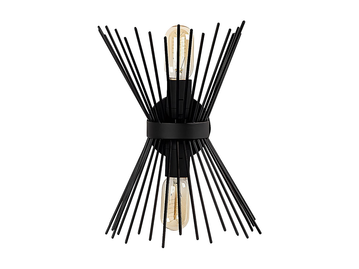 WANDLAMPE - 23 x 16 - metall - schwarz Kirpi - Schwarz, Metall (23/33/16cm) - Vente-Unique