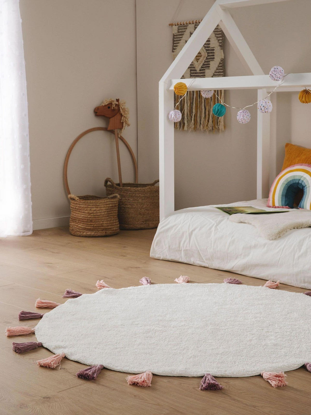 KINDERTEPPICH waschbar Malu Rosa ø 120 cm rund - Pink, Naturmaterialien/Textil (120/1cm) - KUNSTLOFT