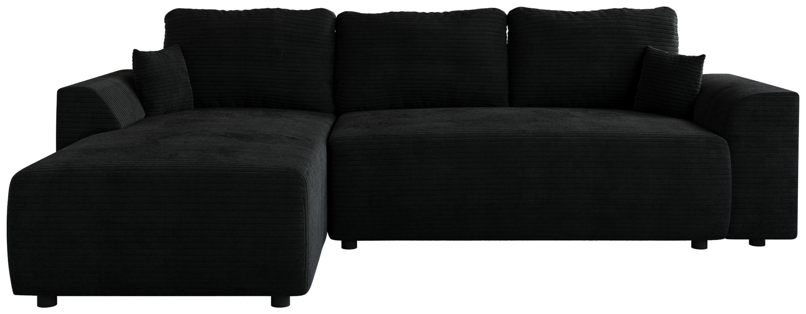 ECKSOFA Romeo mit Schlaffunktion Schwarz - Schwarz, Textil (285/185cm) - Bromarkt