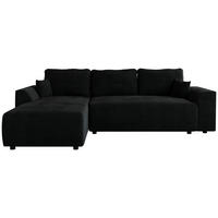 ECKSOFA Romeo mit Schlaffunktion Schwarz - Schwarz, Textil (285/185cm) - Bromarkt