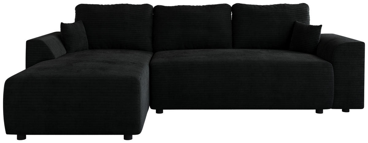 ECKSOFA Romeo mit Schlaffunktion Schwarz - Schwarz, Textil (285/185cm) - Bromarkt