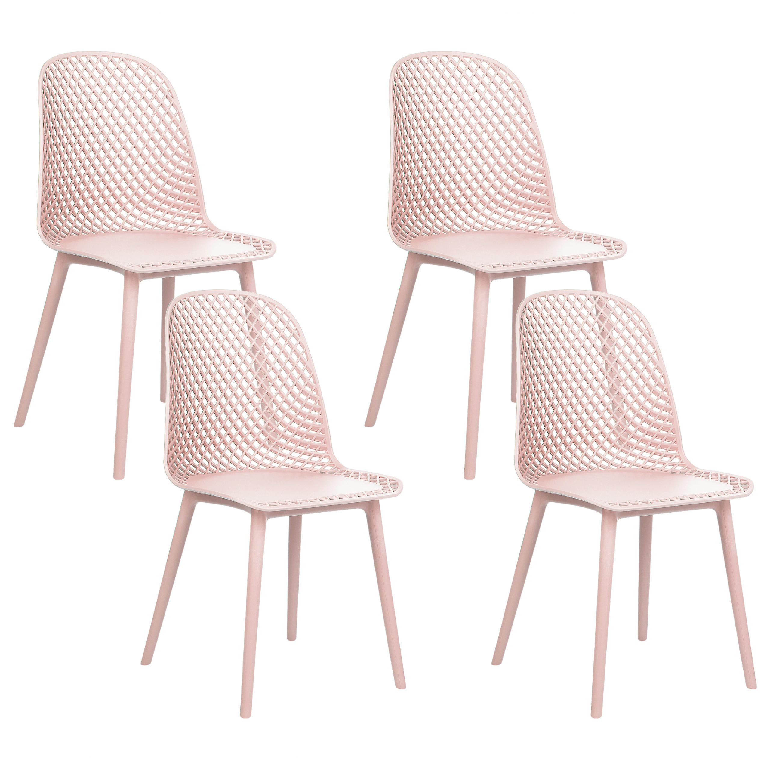 ÉTKEZŐSZÉK 4 darabos Szett Műanyag Rózsaszín Emory - pink, műanyag (45/81/52cm) - Beliani