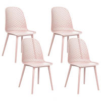 ÉTKEZŐSZÉK 4 darabos Szett Műanyag Rózsaszín Emory - pink, műanyag (45/81/52cm) - Beliani