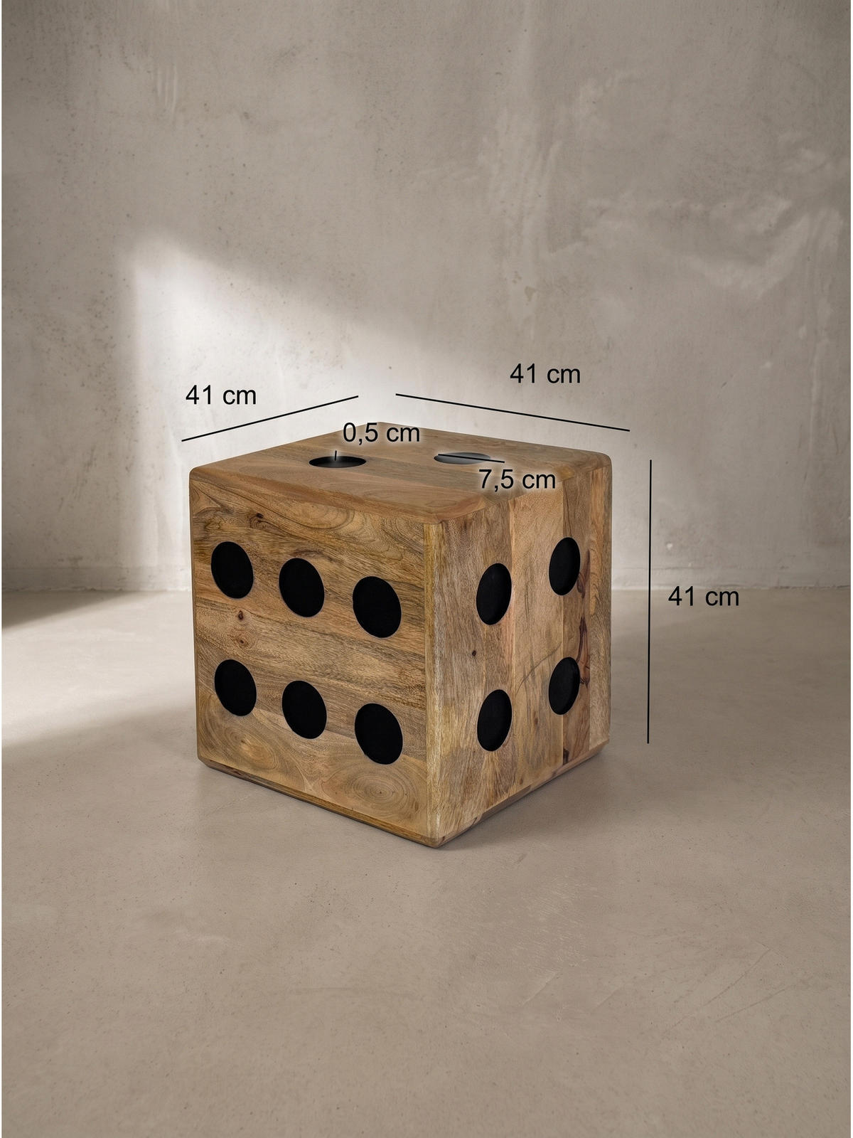 SITZHOCKER SINTRA, Mango Massivholz, 41 x 41 x 41 cm - Braun, Holz (41/41/41cm) - KADIMA DESIGN