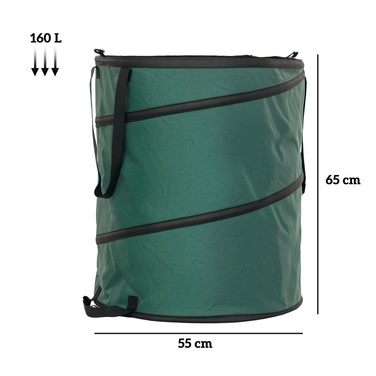 GARTENSACK 2x160L - Grün, Textil (55/65/55cm) - Outsunny