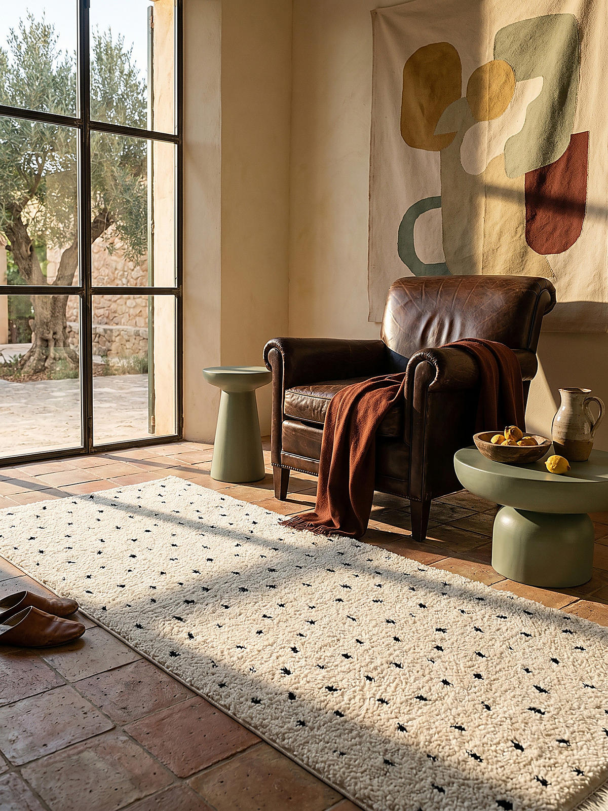 TEPPICHLÄUFER Abstrakt ATRIO Polypropylen Creme 80 x 150 cm - Beige, Textil (80/150cm) - KADIMA DESIGN