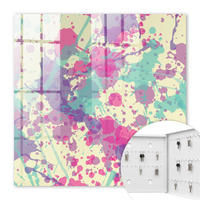 SCHLÜSSELBOX Weiß 30x30 cm – Türöffnung nach rechts - Farbenfrohes Chaos - Pink, Metall (30/30/5cm) - TULUP