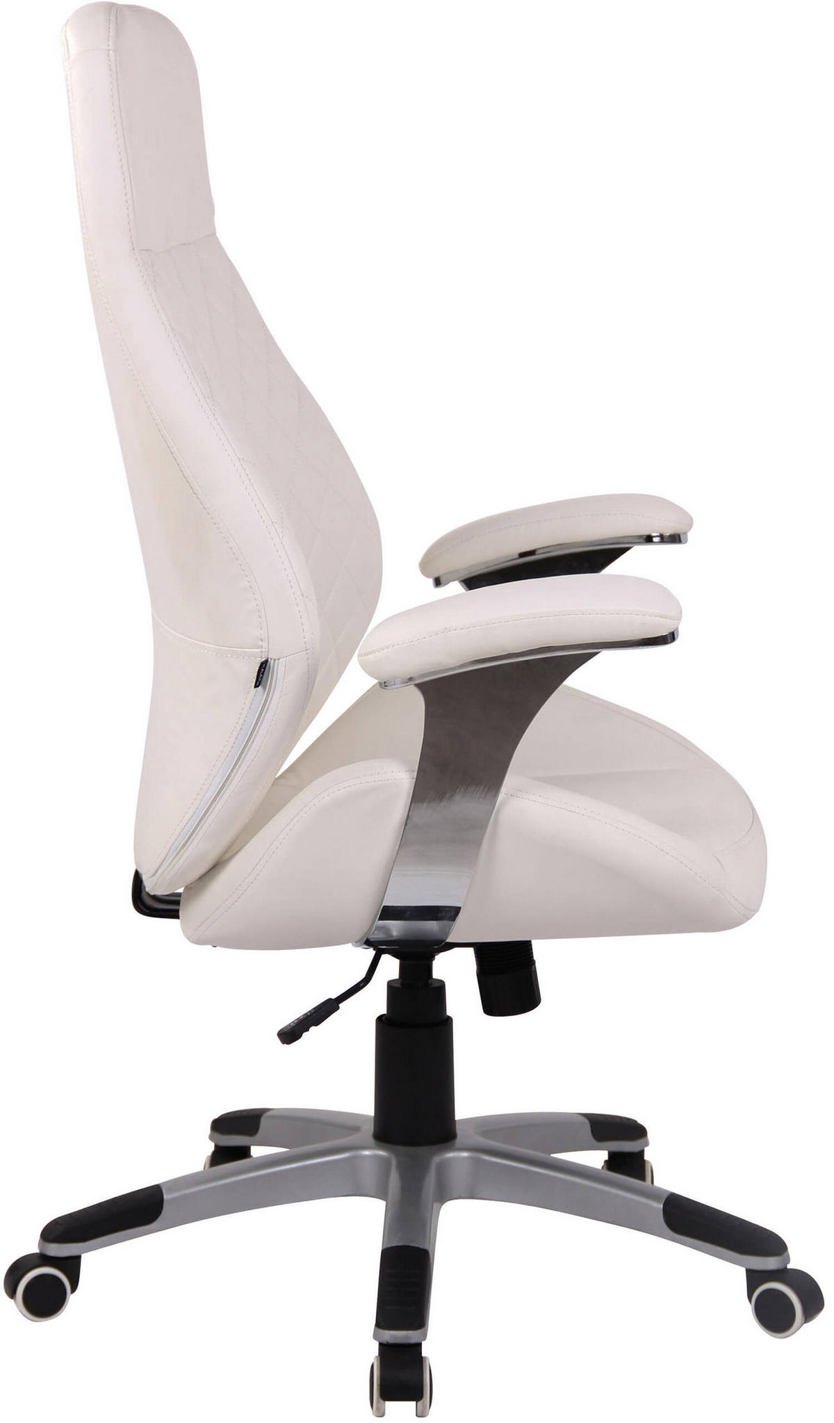 BÜROSTUHL Lyka, Kunstleder Weiß - Weiß, Kunststoff/Textil (74/126/64cm) - TPFLiving