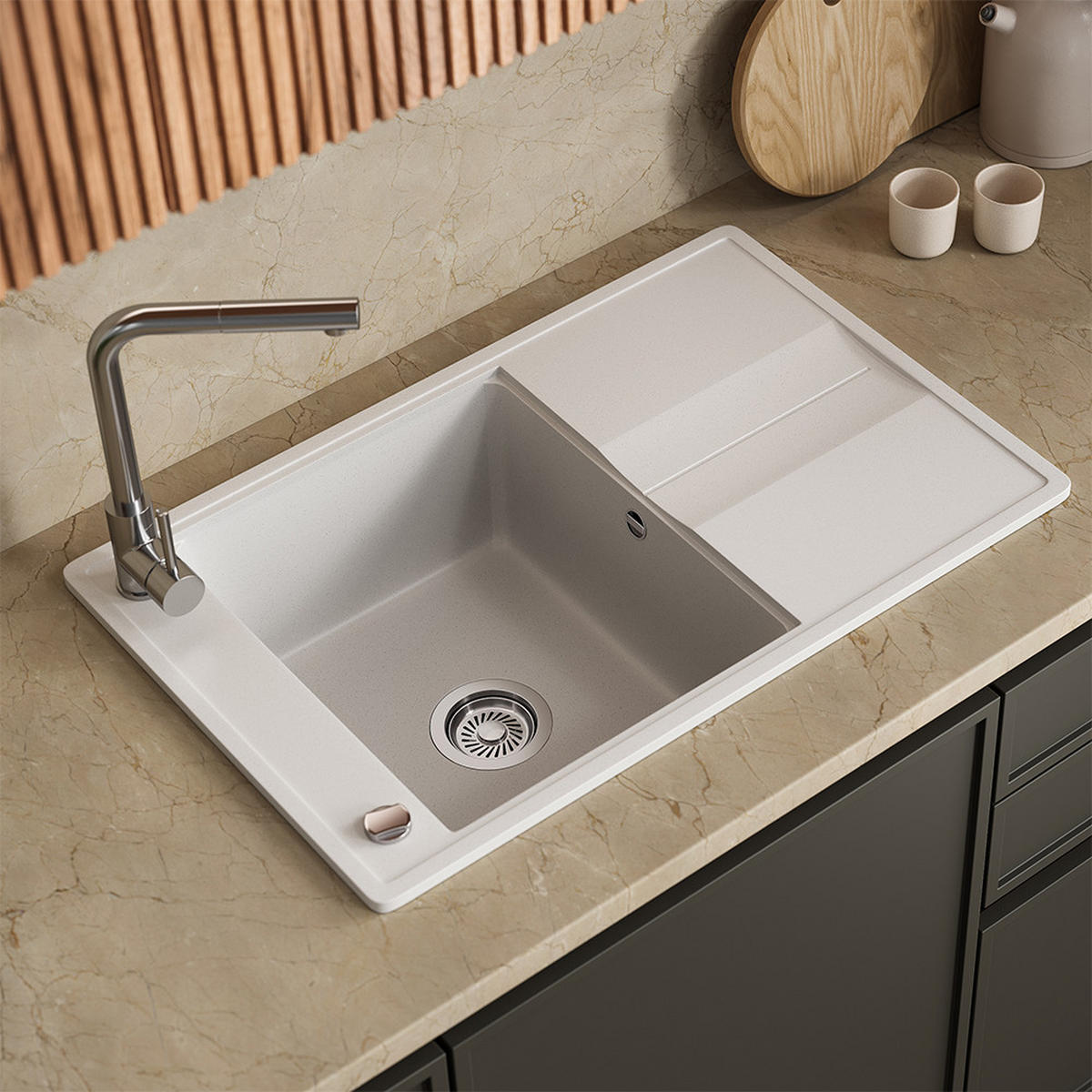 UMYVADLO Kyoto Bílá - bílá, keramika (78/20/50cm) - Bergstroem