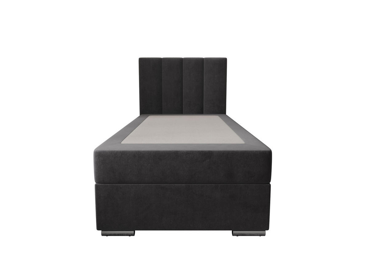 BOXBETT ZILANO 2 mit Matratze H3 und Topper 90x200 Itaka 14 - Grau, Holz/Textil (90/200cm) - Bedante
