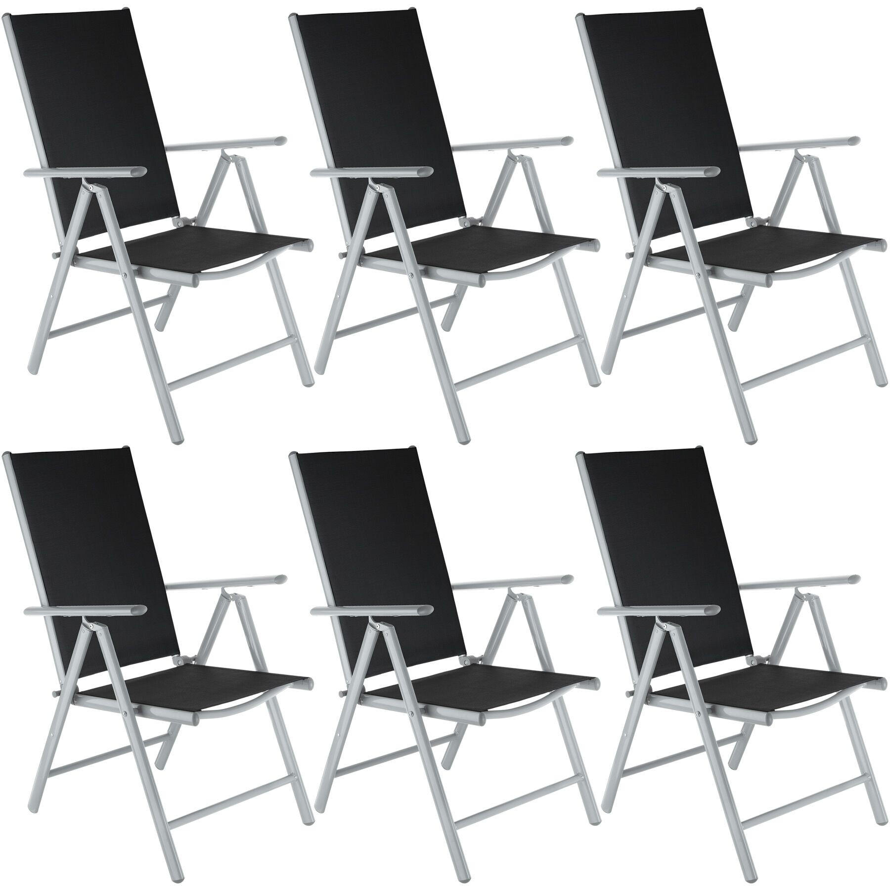 GARTENSTUHL 6er Set Marilena, 67 x 56 x 105 cm,silber - Silberfarben, Metall (56/105/67cm) - tectake