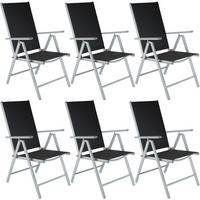 GARTENSTUHL 6er Set Marilena, 67 x 56 x 105 cm,silber - Silberfarben, Metall (56/105/67cm) - tectake