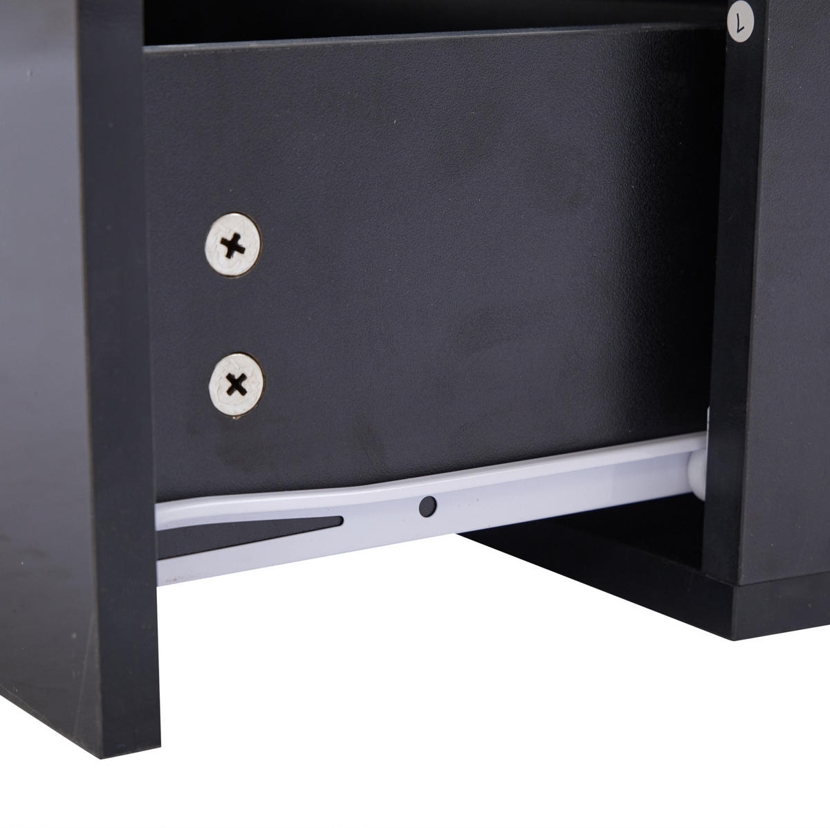 COUCHTISCH 90/55/41 cm in Schwarz Hochglanz mit LED-Beleuchtung und 4 Schubladen - Schwarz, Holzwerkstoff (90/55/41cm) - Flora Grace