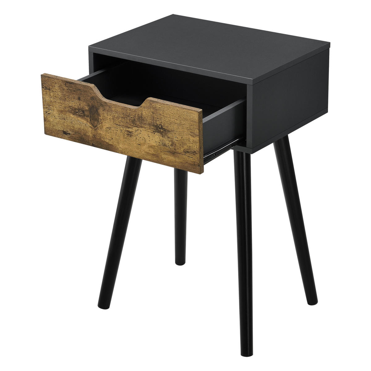 BEISTELLTISCH-SET 2 TLG. Östersund - Dunkelbraun/Schwarz, Holz/Holzwerkstoff (29.5/40/60cm) - [en.casa]