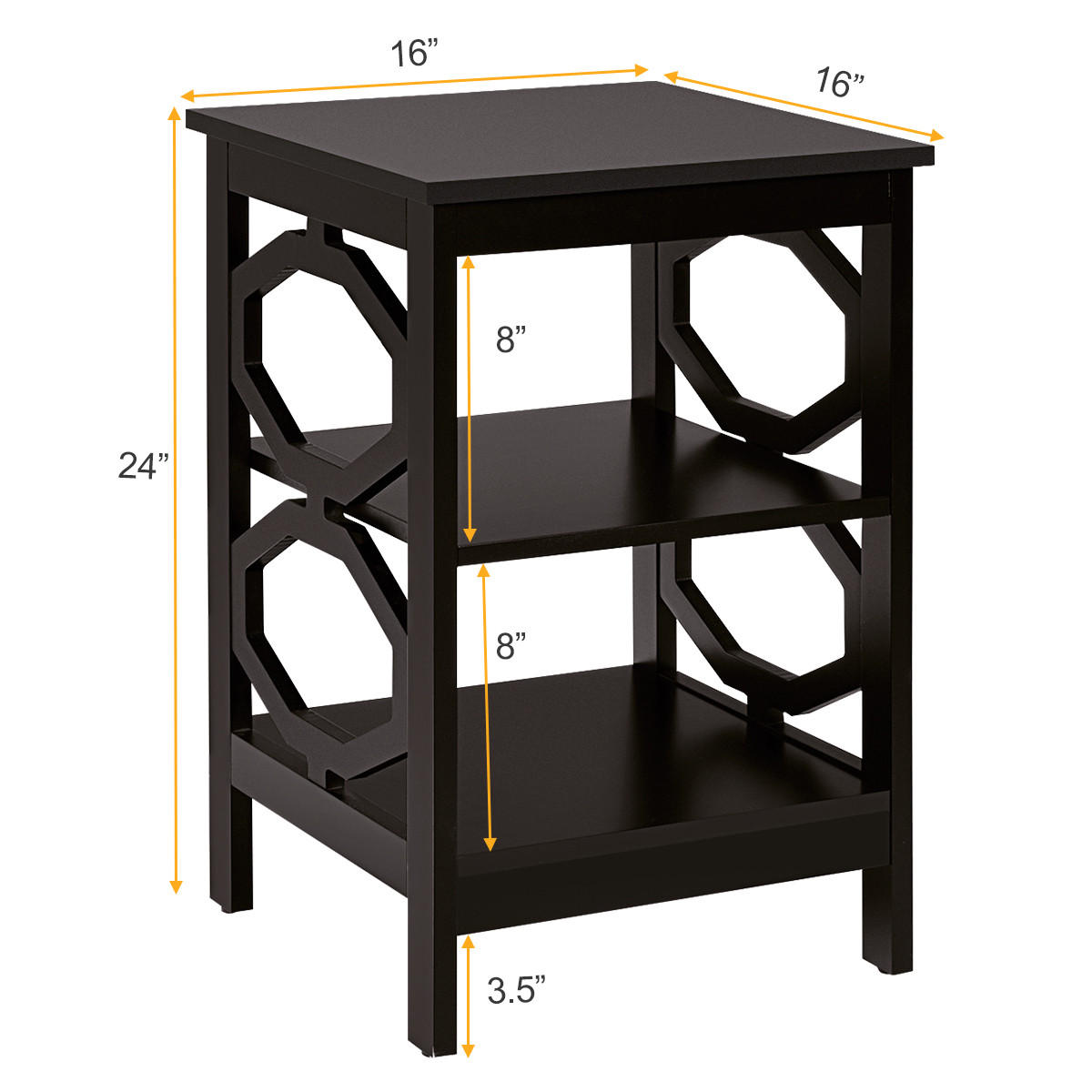 NACHTTISCH Braun(2er-Set) - Braun, Holz (40/61/40cm) - COSTWAY