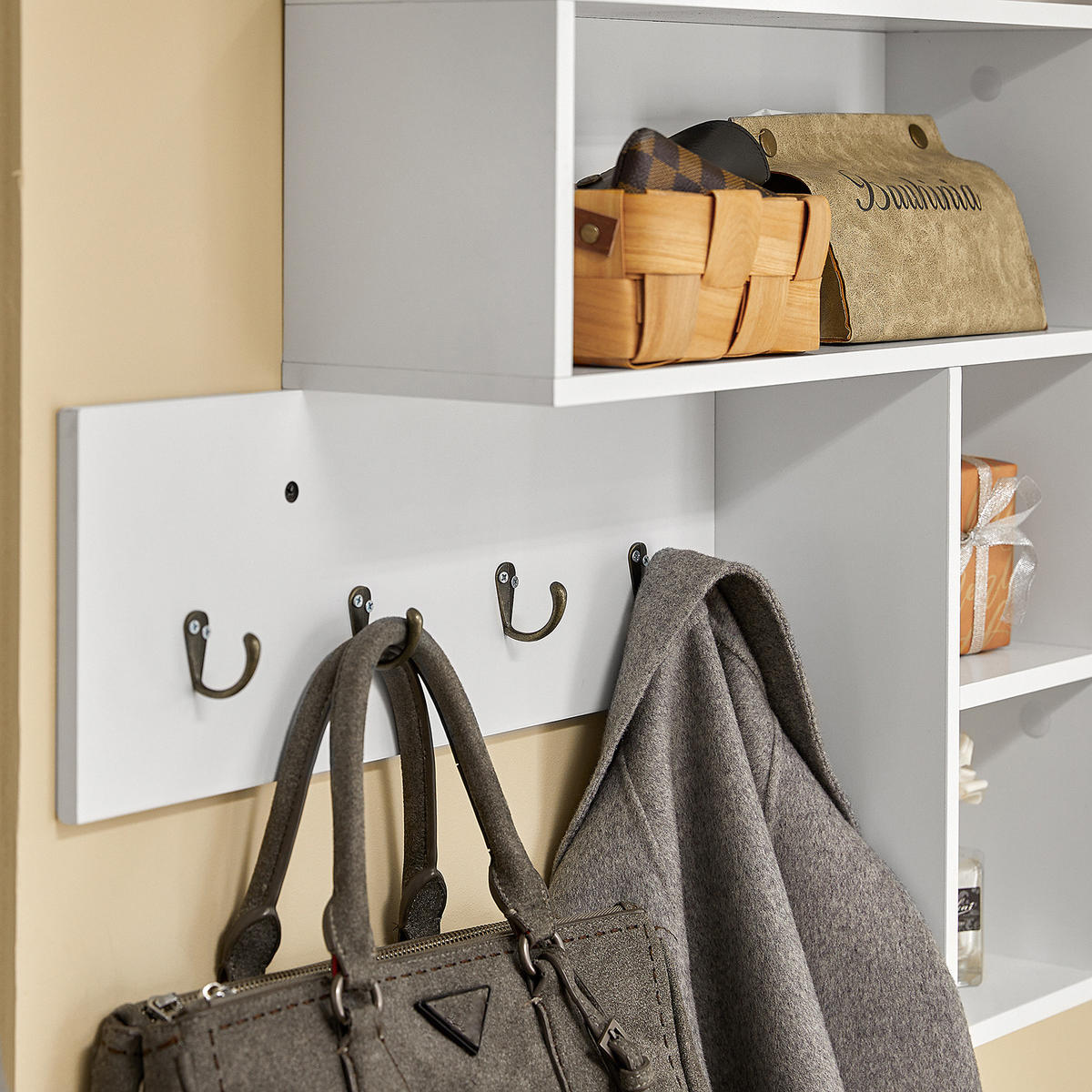 WANDGARDEROBE Weiß - Weiß, Holzwerkstoff (110/53/15cm) - SoBuy