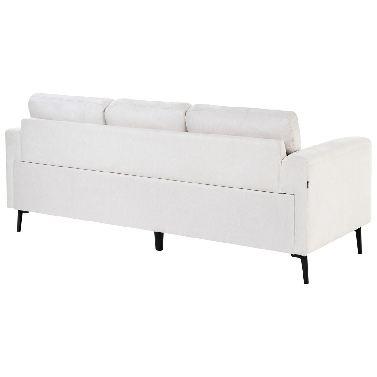 3-SITZER-SOFA Stoff Hellbeige Lousto - Beige/Schwarz, Textil (213/85/65cm) - Beliani