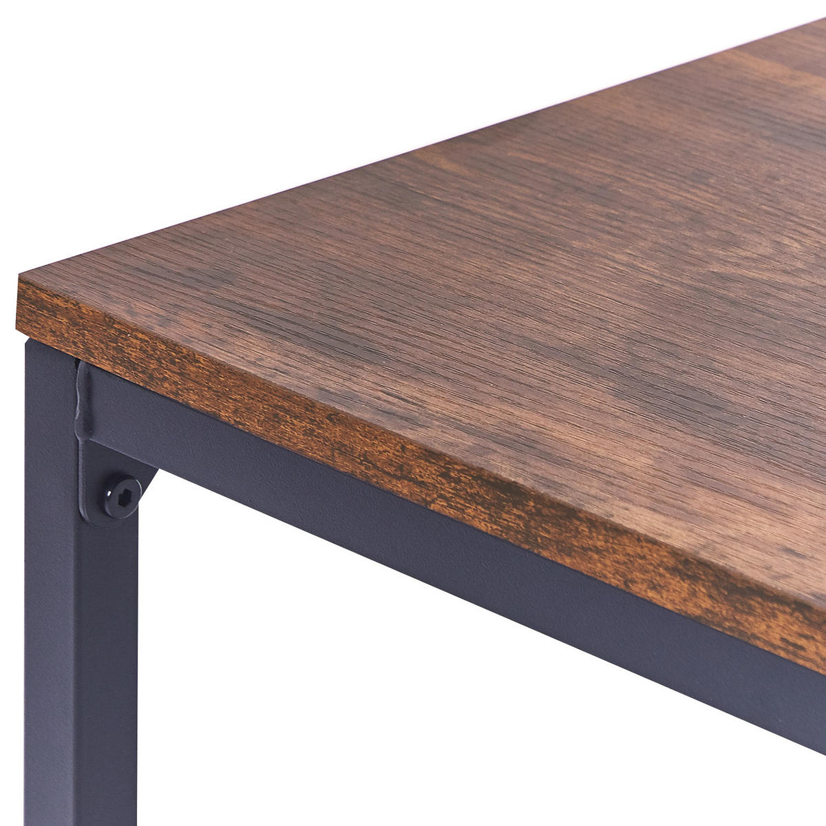 BEISTELLTISCH dunkler Holzfarbton/schwarz quadratisch 40/40 cm Kenner - Dunkelbraun/Schwarz, Holzwerkstoff (40/40/55cm) - Beliani