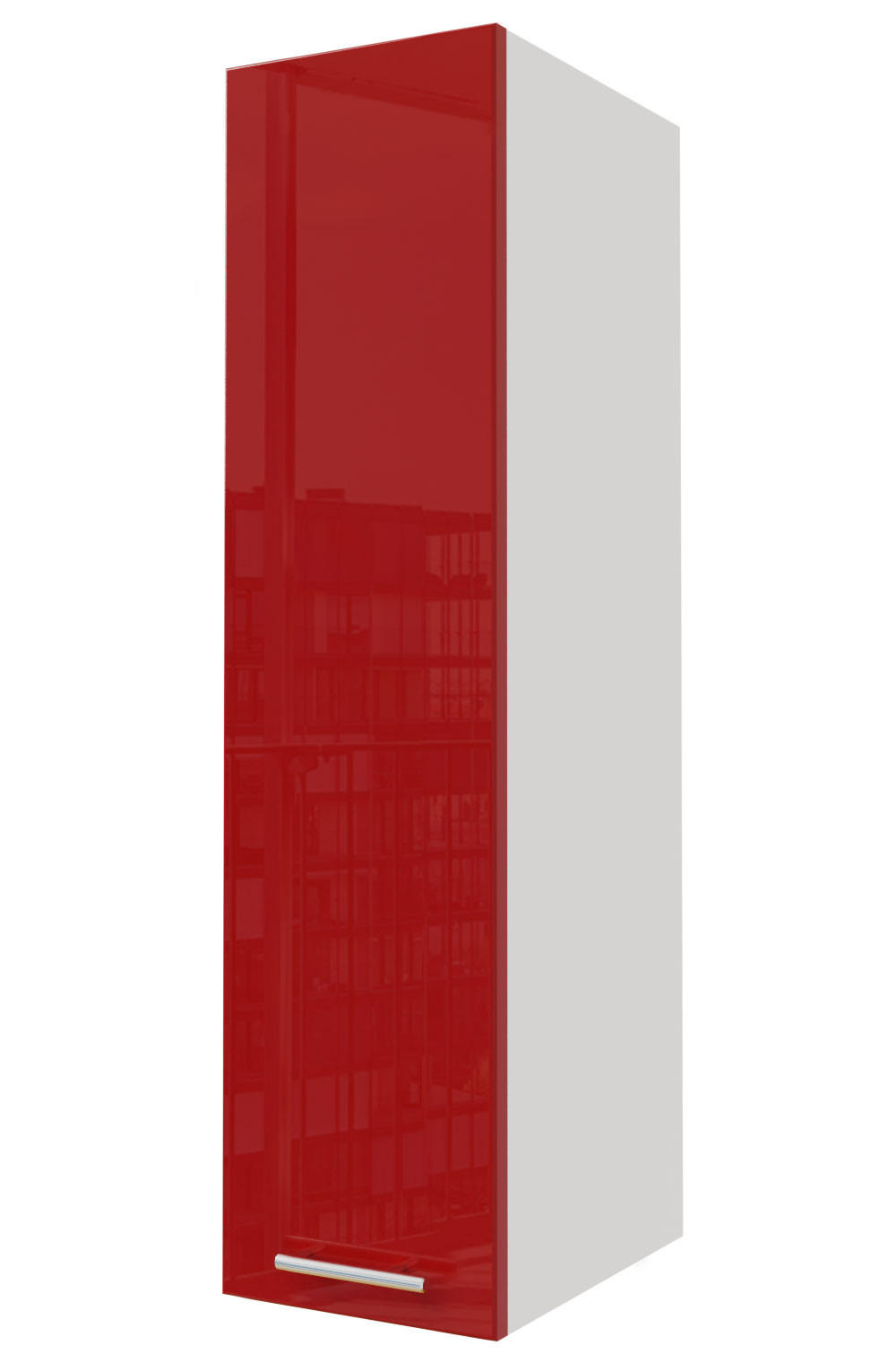 HÄNGESCHRANK Brerra W4/20 Weiß / RAL 3002 karminrot Hochglanz 20 / 32,5 / 96cm - Rot/Weiß, Holz/Holzwerkstoff (20/96/32.5cm) - Feldmann-Wohnen