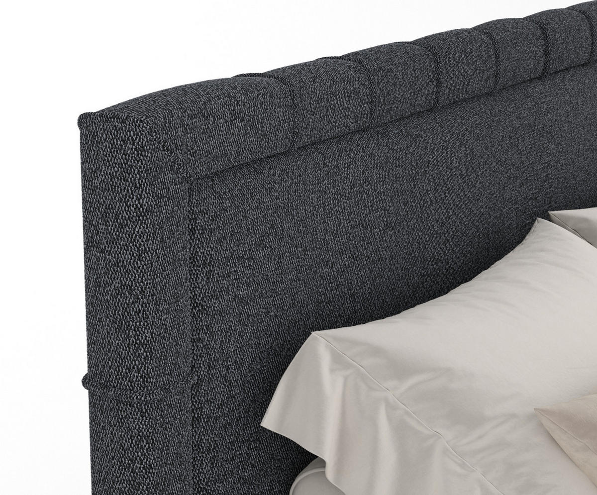 BOXSPRINGBETT Rosabel Schwarz 160/200 cm mit Matratze und Topper - Schwarz, Holz/Holzwerkstoff (160/200cm) - Maison de Reve