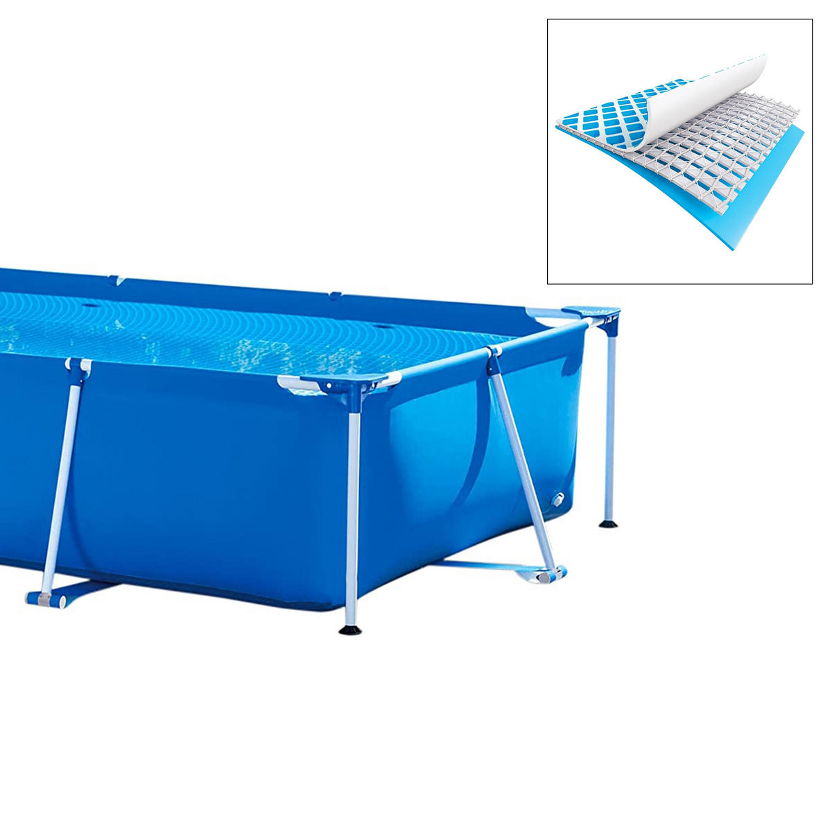 SCHWIMMBECKEN - Blau, Kunststoff (160/65/260cm) - ECD-Germany