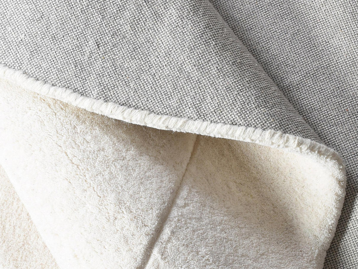 WOHNZIMMERTEPPICH - 200 cm x 200 cm - Stoff - Cremefarben - WILLOW - Creme, Textil (200/200cm) - Vente-Unique