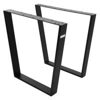 TISCHBEINE 2er Set V-Form 75 x 72 cm Schwarz - Schwarz, Metall (75/8/72cm) - ML-DESIGN
