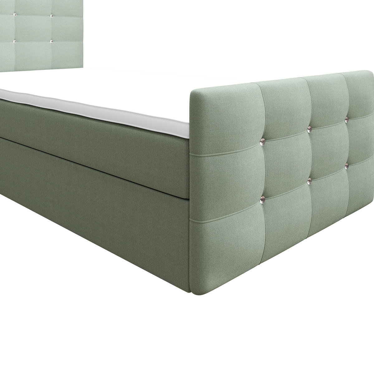BOXBETT KLEO mini 90x200, mit Matratze H3 und Topper, Cosmic 16 - Hellgrün, Holz/Kunststoff (90/200cm) - Bedante