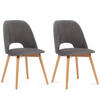 ESSZIMMERSTUHLE TINO 2-tlg Velours-Sitz, Grau - Eichefarben/Grau, Holz/Textil (48/86/44cm) - KONSIMO®