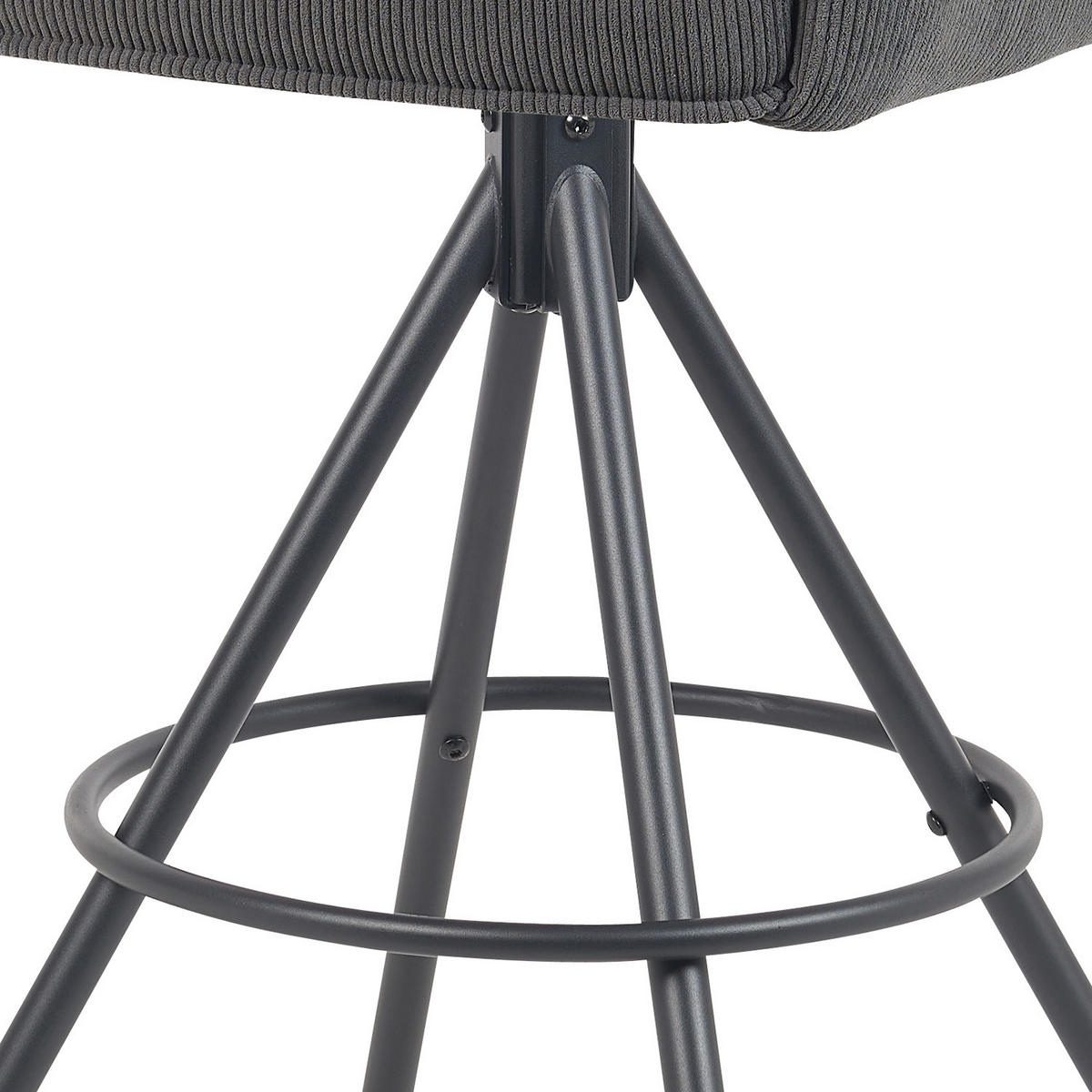 BARHOCKER Nila 2er-Set - Anthrazit/Schwarz, Textil/Metall (55/102/58cm) - DUBI Möbel