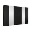 DREHTÜRENSCHRANK Malaga 300 mit Frontspiegel - Schwarz, Holzwerkstoff (300/202/52cm) - MIRJAN24