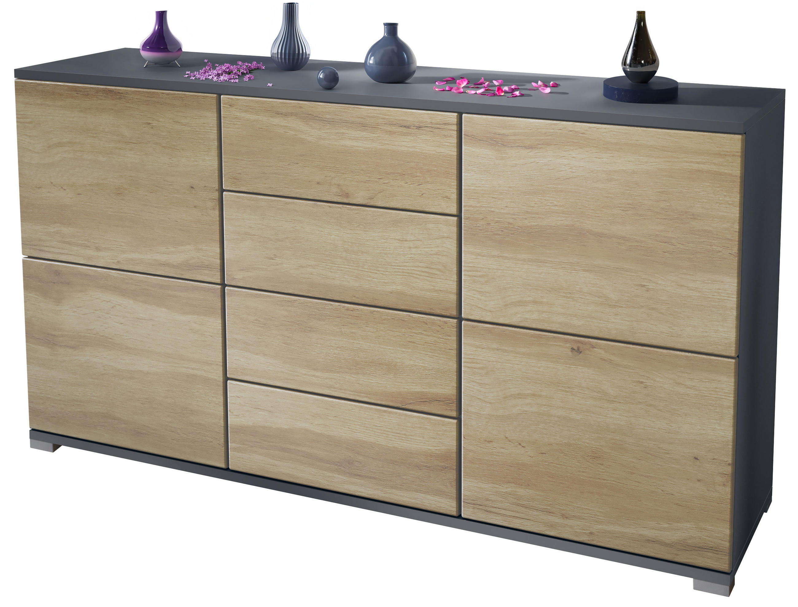 SIDEBOARD Rova Eiche Wotan - Eiche Wotan, Holzwerkstoff (138.5/75.5/35cm) - Vladon