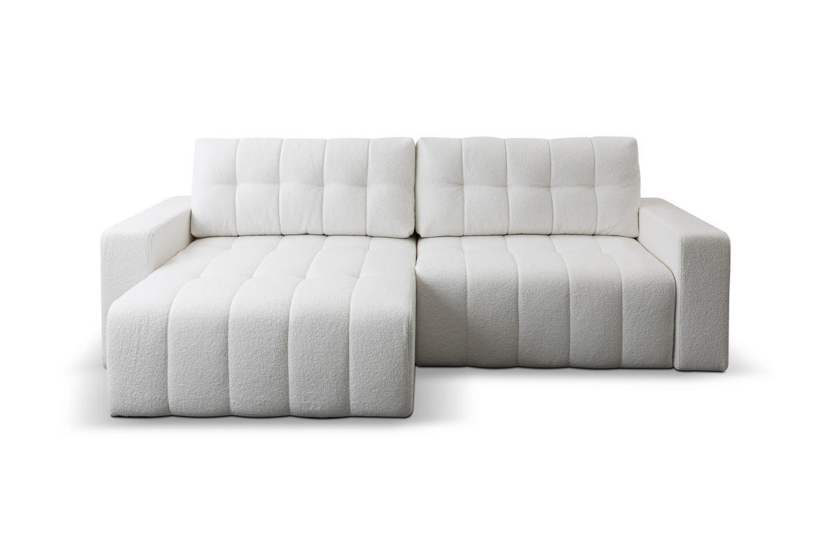 ECKSOFA Palermo mit Schlaffunktion und Bettkasten - Weiß, Holz/Holzwerkstoff (245/143cm) - Ravio