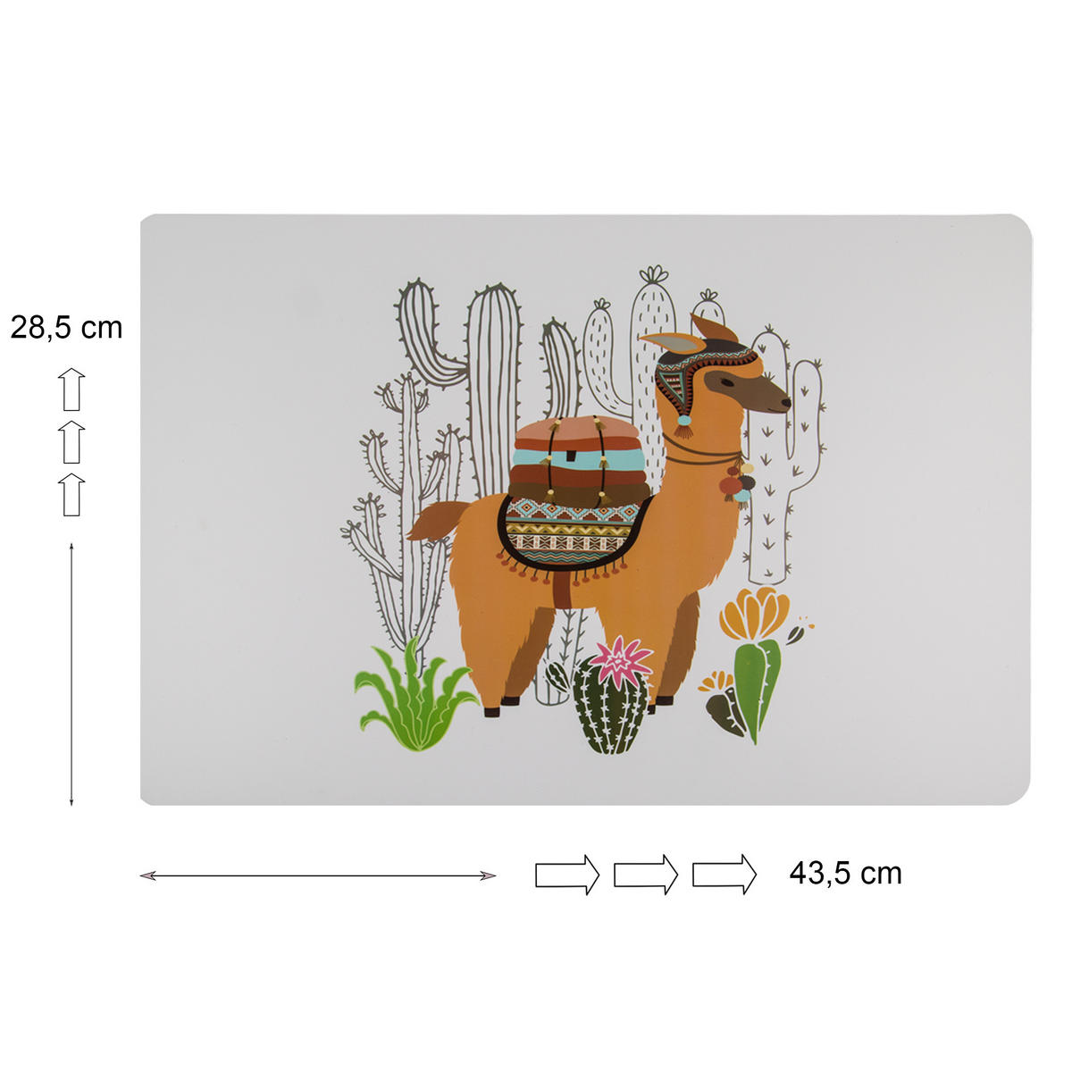 PLATZSET Lama Platzdeckchen Tischset Weiß - Weiß, Kunststoff (43/28/1cm) - TiborTex