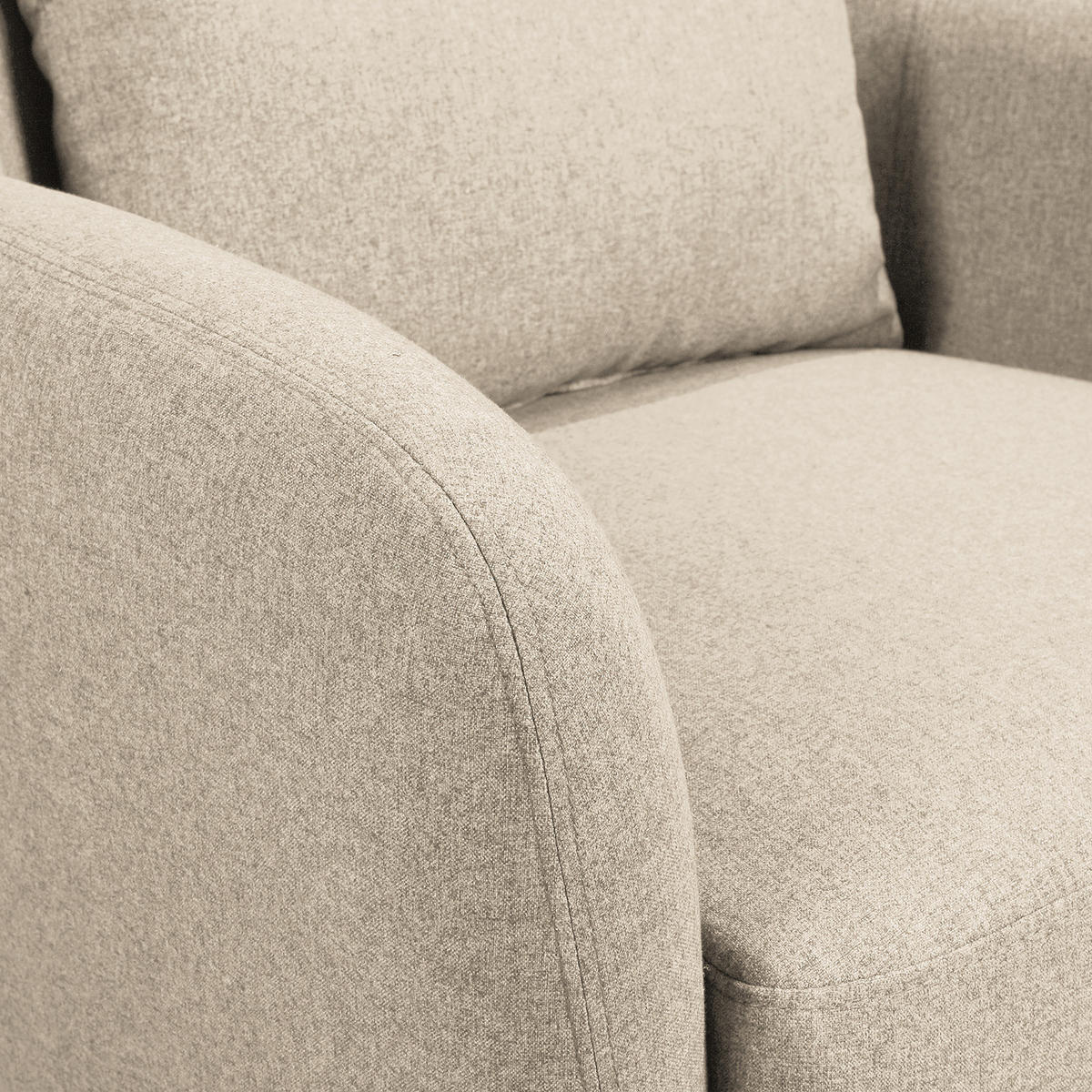 SESSEL mit Hocker - Beige, Birkenholz/Textil (75/96/78cm) - home24