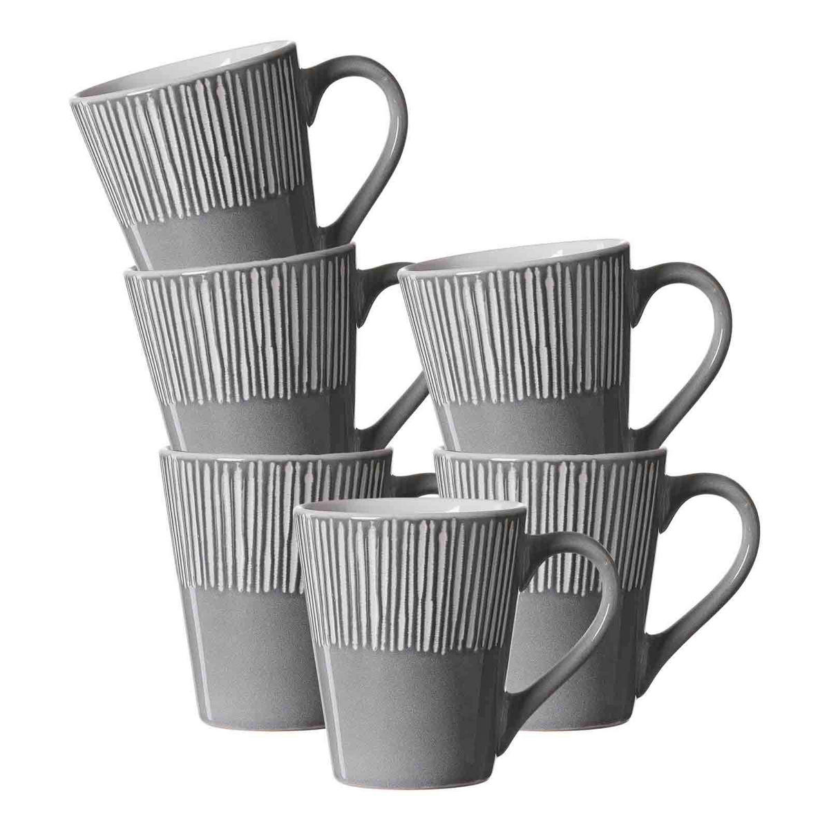 HENKELBECHER Banda Grau 315 ml 6er Set - Grau, Keramik (0.32L) - Ritzenhoff Breker