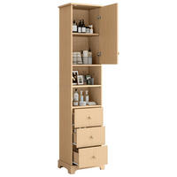 HOCHSCHRANK in Naturfarbe Badezimmerschrank mit Schubladen und Regalböden für Badezimmer, B40/T30/H172 cm - Naturfarben, Holzwerkstoff (40/172/30cm) - STILVORA