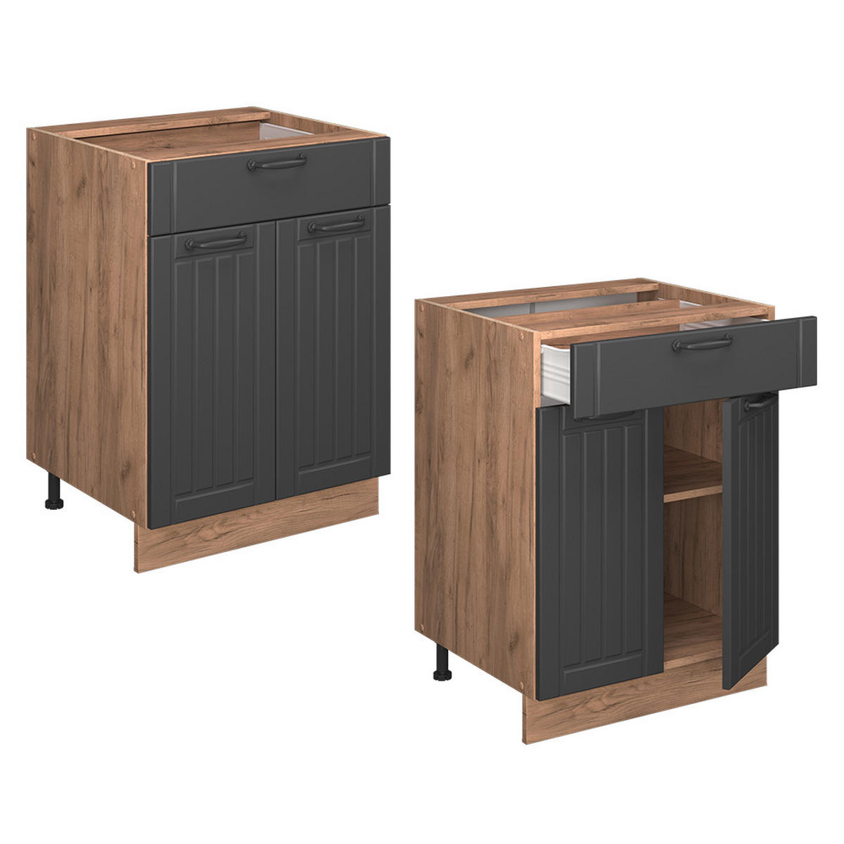 Honigeiche/Dunkelgrau, Holzwerkstoff (60/82/51.6cm) - Vicco