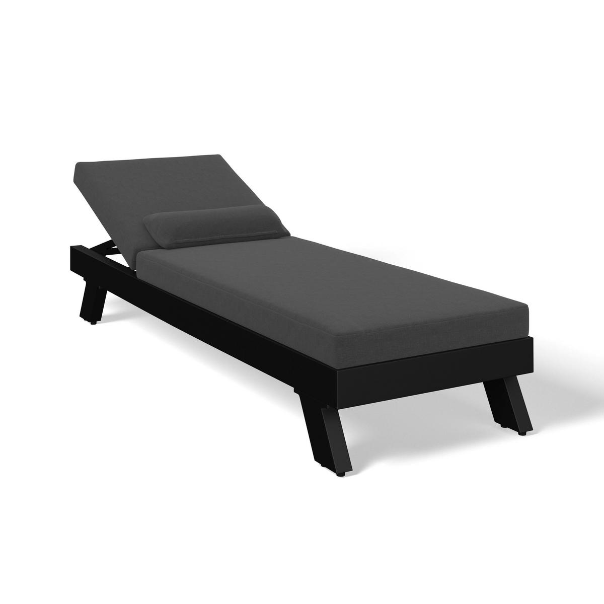 GARTENLIEGE Susa Dunkelgrau Metall/Outdoorstoff - Dunkelgrau, Metall (1/64/40cm)