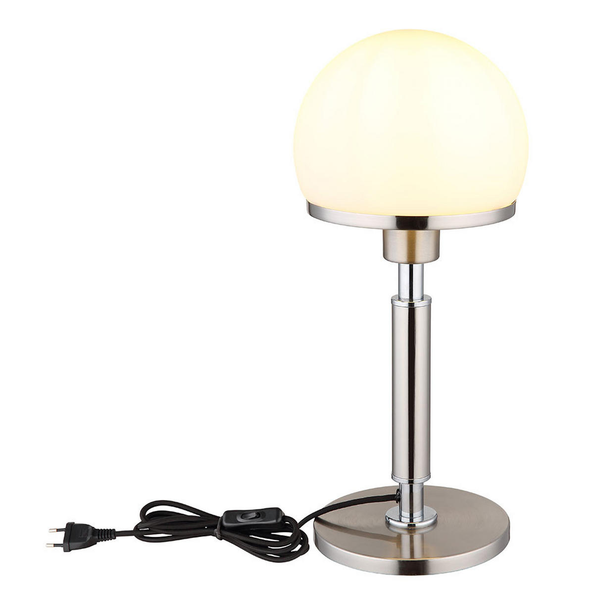 TISCHLEUCHTE Haku Metall Silber - Silberfarben, Glas (18/18/40cm) - Globo Lighting