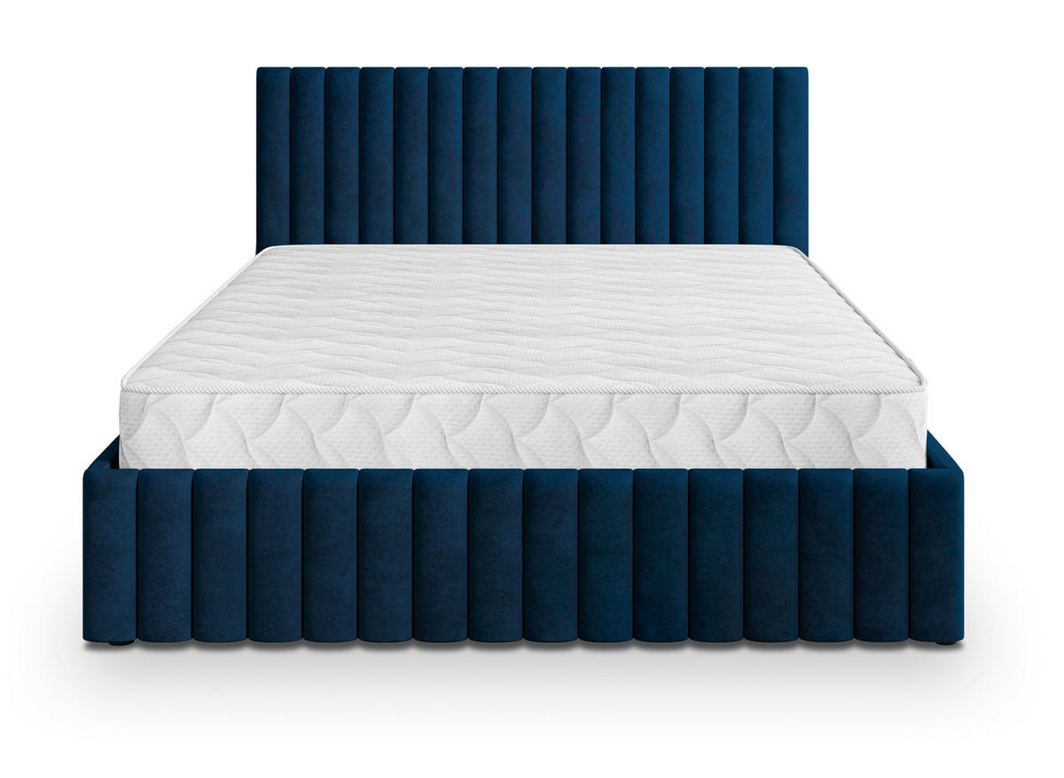 POLSTERBETT CARMIA K 120x200 cm mit Bettkästen - Blau - Blau, Holz/Textil - MASSENO