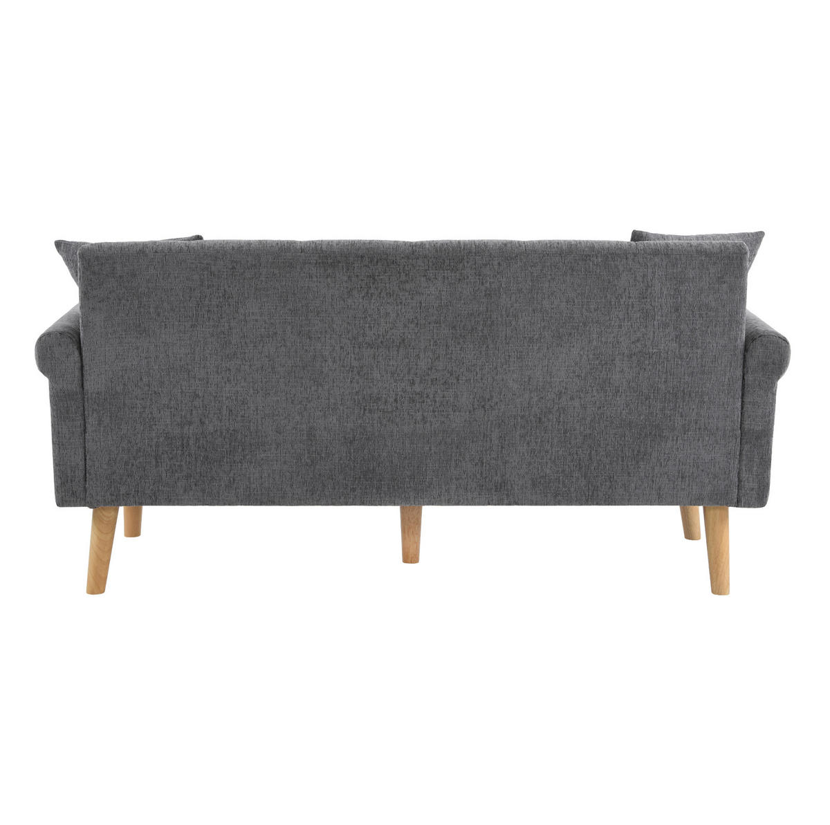 2-SITZER Sofa Chenille mit 15 cm Sitzkissen und Massivholzbeinen 162/74/77 cm Grau - Grau, Textil (77/162/74cm) - Redom