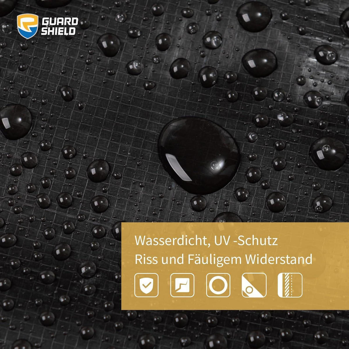 GEWEBEPLANE mit Ösen 6 x 10 m Schwarz - Schwarz, Kunststoff (30/22/40cm)